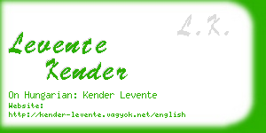 levente kender business card